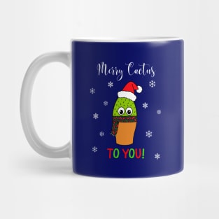 Merry Cactus To You - Cute Cactus With Christmas Scarf Mug